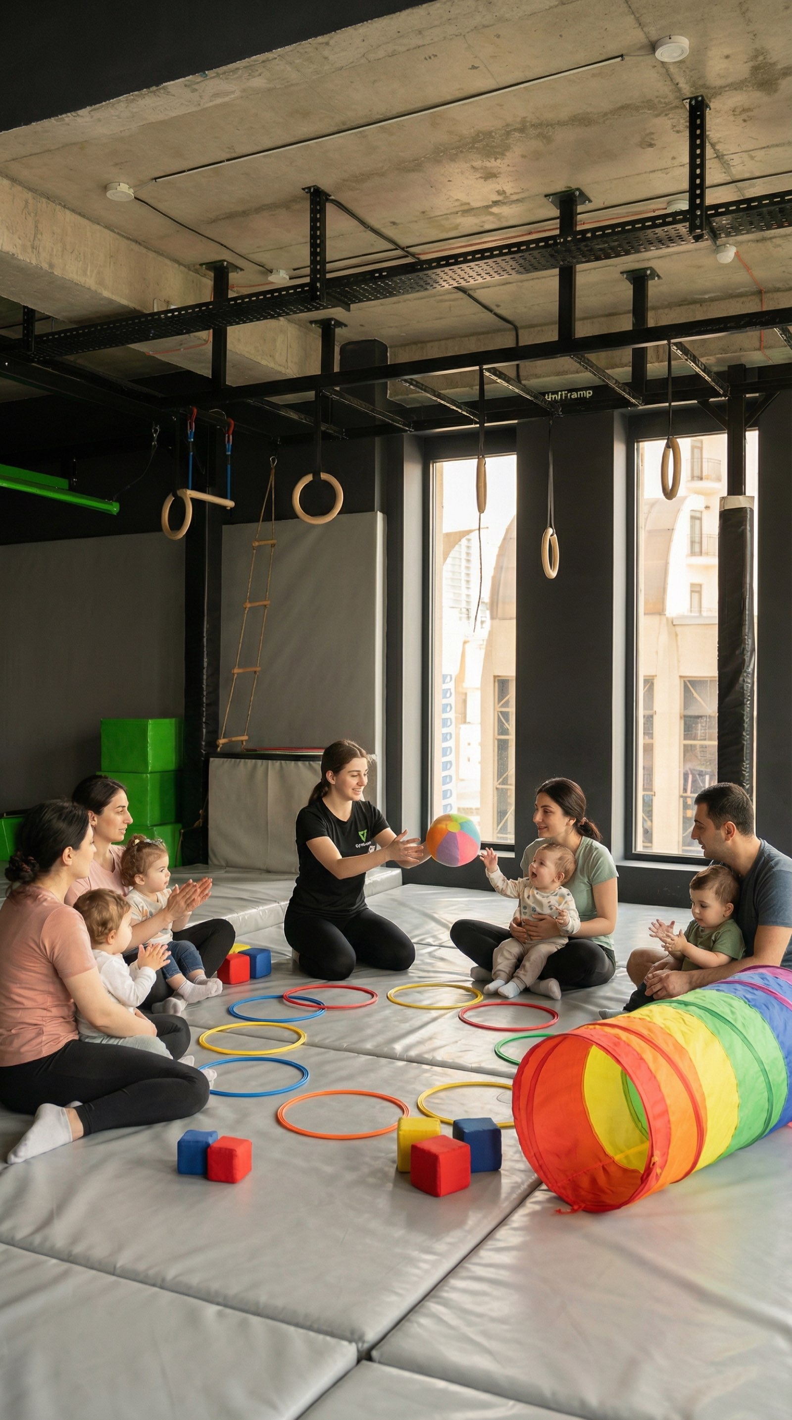 Baby Gym class circle warm-up at Gymnasia.